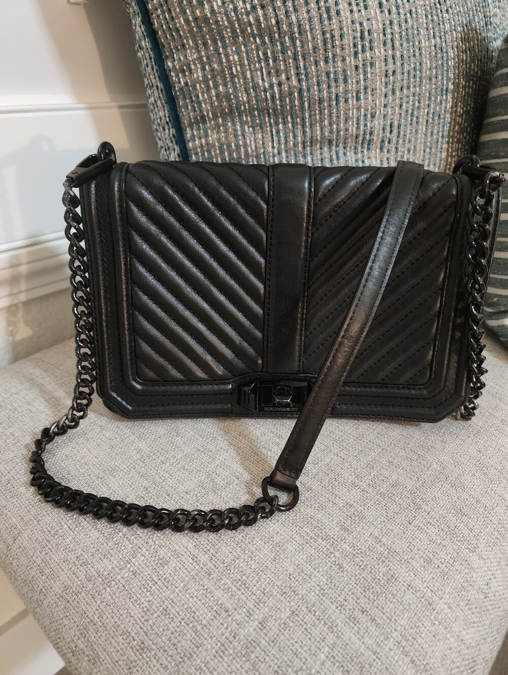 Rebecca Minkoff Black Quilted Leather Crossbody Bag